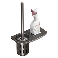 超級工廠 免打孔馬桶刷 置物款, 1個, 灰色