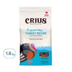 CRIUS 克瑞斯 天然無穀貓糧, 火雞肉, 1800g, 1包