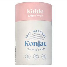 Kiddo 純植淨膚蒟蒻海綿組 100%天然蒟蒻 臉部和身體適用, 竹炭, 1組