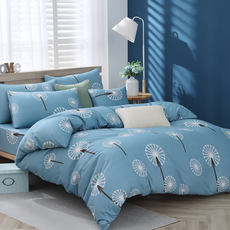 Blue Cat 藍貓 銀離子抗菌印花床包, 夢之戀 藍色, 180 ｘ186cm