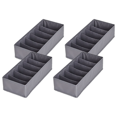 comet Home 優質6格內衣褲整理收納盒, 灰色, 4個