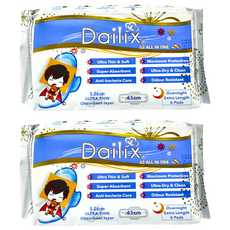 Dailix 立體漂浮吸血鬼超瞬吸抑菌淨味乾爽衛生棉，41cm 超長夜用型，6片/包, 夜用超長型 41cm, 2包