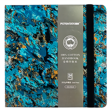 POTENTATE 遵爵 全棉手帳本 中粗紋B 160x160mm 300g水彩紙, 藍色, 1本