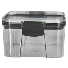 可疊放密封收納罐 460ml, 10.4 x 10.4 x 6.5cm, 黑色, 1個