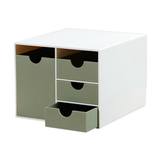 SDLP 時代良品 下午茶系 抹茶綠 四格小物收納櫃, 4格