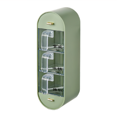 FAmILyLIFE 生活 無痕壁掛3 + 2多格調味盒, A-135-GR 綠色, 1個