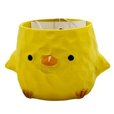 UMEZAWA TRADING 無底孔樹脂小盆雞 3770-D 68mm x 56mm x 42mm, 1個, 黃色