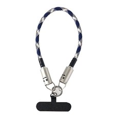 FUGU BEAUTY 2 in 1 手機編織掛繩充電線, 60W快充, 柔軟尼龍材質, 30cm, 黑色, 1條