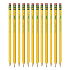 LYRA 百年經典鉛筆 HB硬度 PEFC認證 六角造型 附橡皮擦, 黃桿, 12支