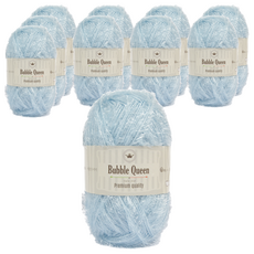 brandyarn Bubble Queen系列 菜瓜布線 90g, 淺藍色, 10捲