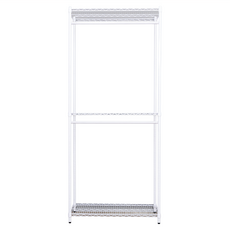 dayneeds 日需百備 荷重型 烤漆三層雙桿衣櫥 置物架/掛衣架/收納架/層架/鐵架, 白色