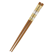 MOLANG 萌浪兔 木筷 16.5cm 日本產, 1雙筷子, 花朵繪 棕色, 1雙