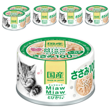 MIAWMIAW 樂妙喵6號 貓罐頭, 雞胸 + 吻仔魚, 60g, 6罐