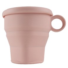 Pomier 朴蜜兒 鉑金矽膠露營摺疊杯 200ml, 豆沙粉, 1個