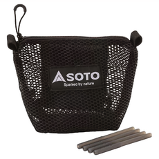 SOTO 收納袋與防滑腳套組 收納袋16 x 8 x14cm 24g + 止滑套0.8 x 9cm 2g 4支, ST-330, 1組