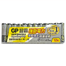 GP Batteries 超霸 超級碳鋅電池 3號 AA 1.5V 12粒裝, 12顆, 1組
