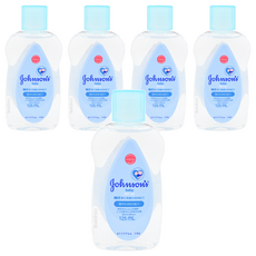 Johnson's 嬌生 嬰兒油LITE 清爽 溫和護理全身肌膚 高效補水 配方, 125ml, 5瓶