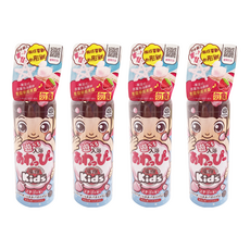 EARTH 地球製藥 ONPO 溫泡 入浴香氛Q泡泡 草莓, 兒童用玩具型, 添加乳木果油及荷荷芭油保濕成分, 160ml, 4瓶