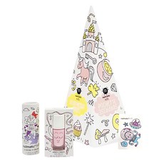 nailmatic KIDS 童話公主指甲油驚喜禮盒組 拉拉指甲油 8ml, 紋身轉印貼紙+氣球+鉛筆色筆12色+糖果粉, 1組