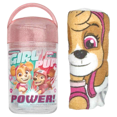 Skater 銀離子小方巾收納盒組 收納盒125 x 68 x 44mm + 方巾320 x 280mm 汪汪隊, 粉色, 1組