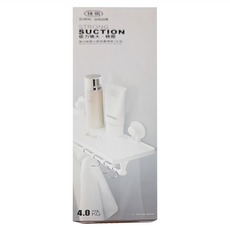 WE CHAMP 強力吸壁6鉤置物架 ABS/PVC/PC材質, 白色, 1盒