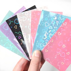 粉彩愛心雷射卡套, 顏色隨機, 60個