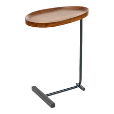 FAmILyLIFE 生活 木冶山居 Carmel水滴ㄈ型茶几/邊几, 胡桃木, 1個