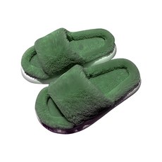 bebehome 保暖毛毛拖鞋 聚酯纖維, 綠色, 36-37