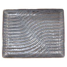 Minoya 美濃燒 溶岩釉水波大角皿 33 x 25.5cm 550l, 溶岩釉水波, 1個