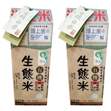 陳協和 有機生態白米 池上米 CNS一等, 1.5kg, 2包