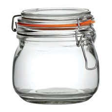 utopia 扣式玻璃密封罐 橘色 500ml 密封保鮮 防潮防塵, 1個