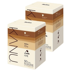 KANU 漸層奶香拿鐵咖啡, 韓國國民咖啡品牌, 無添加糖, 多包盒裝, 多分量好方便, 50條, 13.5g, 2盒