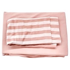 DPILLOW 抗敏抗菌除臭針織寶寶床單 + 枕套, 1組, 粉紅色