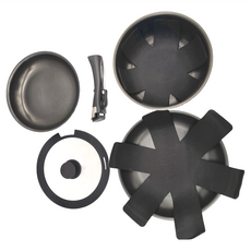 可拆式鍋具6件組 鍋寶百變魔法可拆式不沾鍋-銀河灰 FN-621GR, 1組