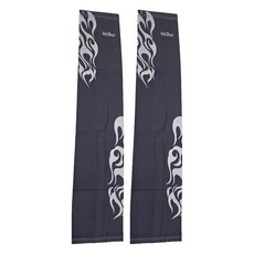 MEGA 美高 男女共款 黑袖銀火焰 冰絲涼感 抗UV袖套