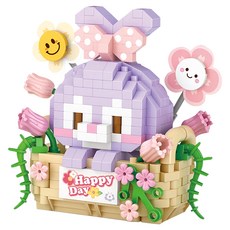 lozloz 花籃兔兔積木-400pcs loz8805, 1入