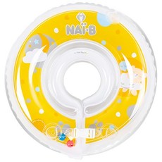 Nai-B 奈比 嬰兒游泳脖圈, 附贈溫度計、充氣筒, 充氣孔分層設計, 黃色, 1個