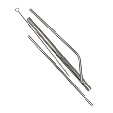 FUJI-GRACE 富士雅麗 304不鏽鋼環保吸管 食品級 含清潔刷, 1組, 4入