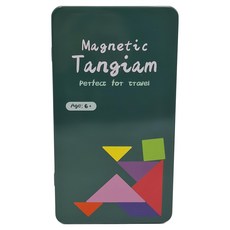 YouRPUZZLE 鐵盒磁性七巧板 G2481, 益智桌遊，激發兒童創造力, 1入