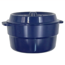 TAKENAKA COCOPOT系列 可微波圓形雙層分隔保鮮盒, 藍色, 1個