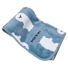 寵物日系卡通毛毯 100 x 75cm 藍色小比熊 柔軟舒適寵物毯, 1條