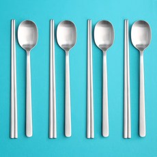 Inspoon Good Square 韓式湯匙筷子組, 8個, 勺子 4p + 筷子 4p, 單色