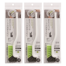 KOKUBO 小久保 L型排水口清潔刷 - 白色 日本製造, 3支