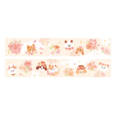 CARD LOVER 信的戀人 櫻花時系列 燙金和紙膠帶 30mm x 5m, 動物聚會 橘色, 2個