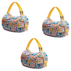 g615折疊收納袋, 彩色方格, 3個