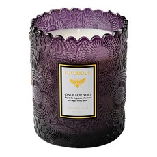 浮雕蕾絲香氛蠟燭, 200g, 1個, 薰衣草桉樹