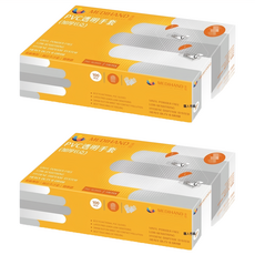 MEDIHAND 美恆 PVC透明手套 無粉 加厚6克, 100個, 2盒