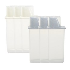 EASY&FREE Easy&Modern 穀物麥片收納桶組, 1200毫升, 白色3入+灰色3入, 27 x 10.5 x 8cm, 1組