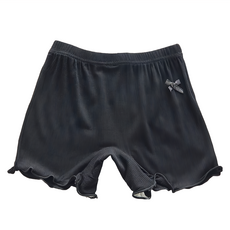 莫代爾蝴蝶結女童防走光安全褲 Set 2，夏季薄款清爽透氣，柔軟舒適安心穿著, 120碼, 黑色