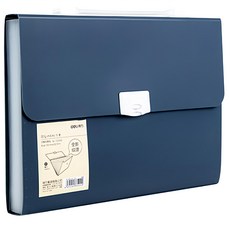 Deli Linfini 時尚12格文件風琴包 72593, 深藍色 DBL, 1個